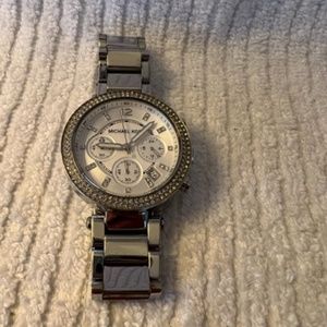 Michael Kors crystal and stainless watch